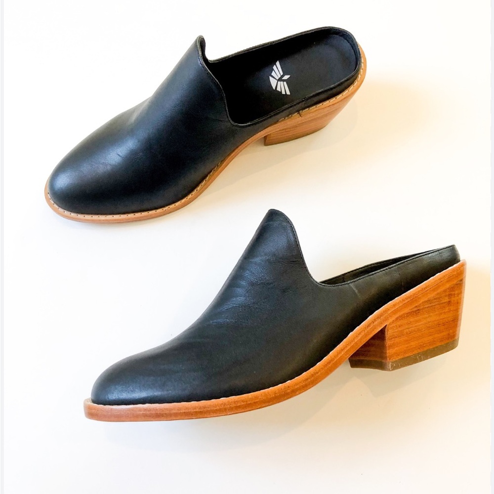 Fortress of Inca Michelle Leather Heeled Slides Mules Women’s Size 38